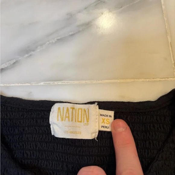 Nation ltd Los Angeles Bardot Tee In Jet Black - Picture 3 of 5